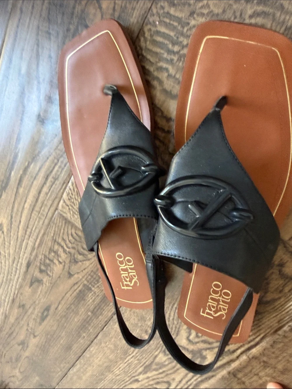 NEW Franco Sarto Black Slingback Sandals Size 9
